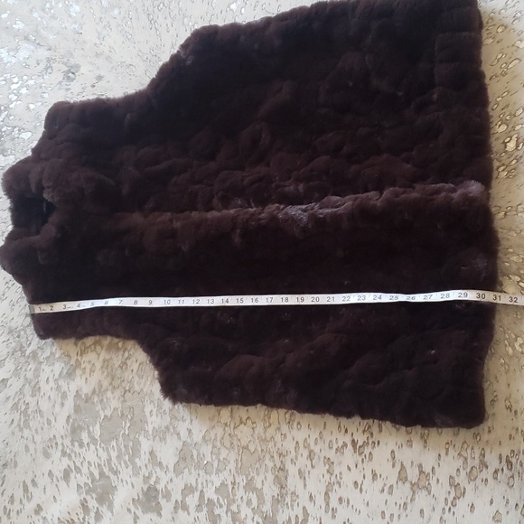 Rachel Zoe Faux Fur Chocolate Brown Oversized Vest Sz2X - Picture 3 of 5